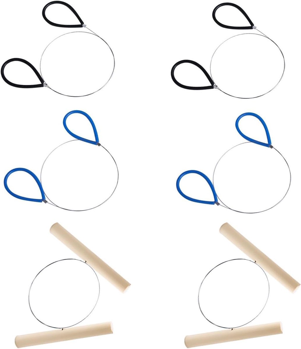 Snijdraad set - Keramiek gereedschap - Klei vormgeven - Twee handvattypen - 6 stuks - Blauw zwart