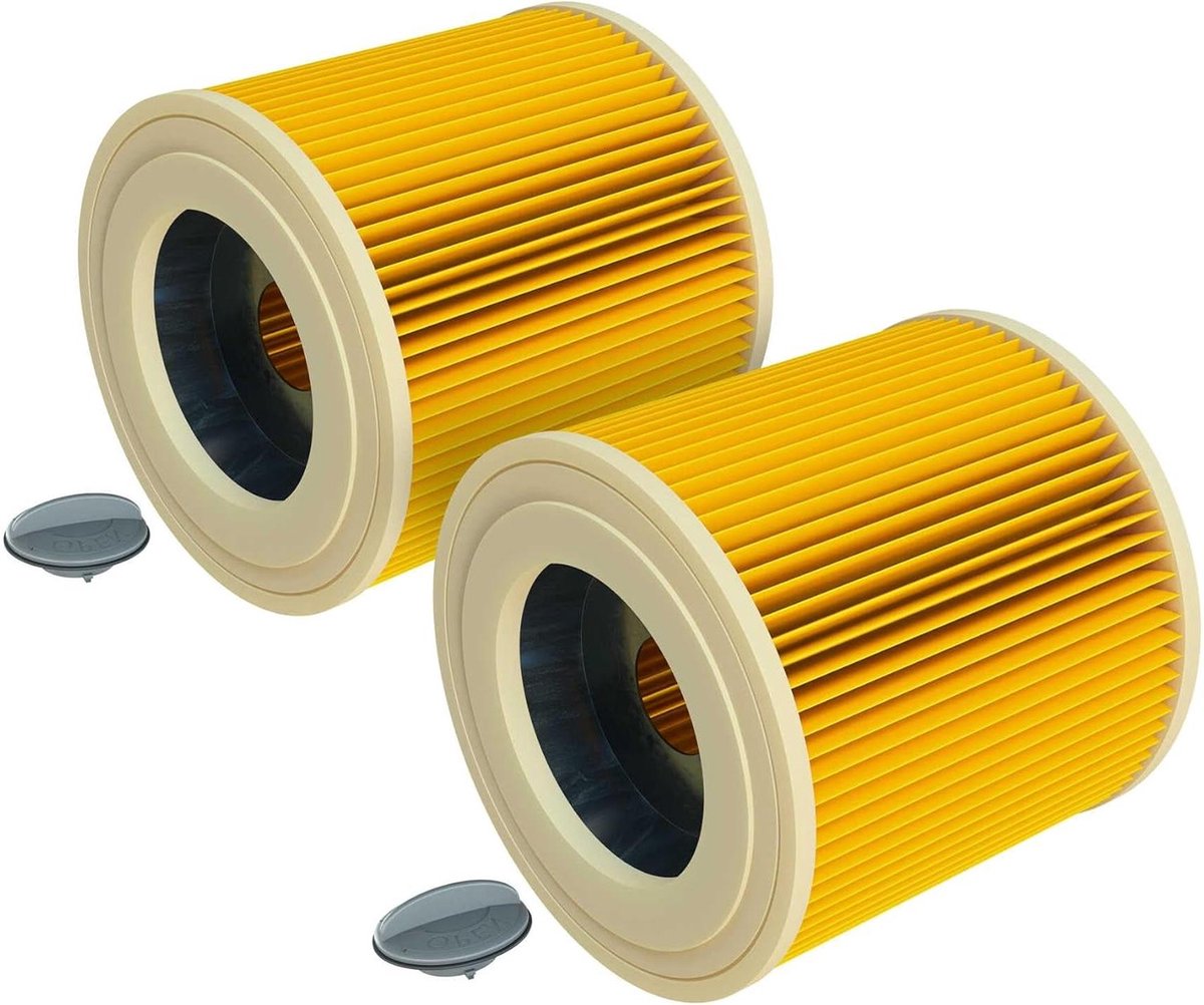 Vouwfilter Stofzuiger - Cartridgefilter Reserve - Stof Vangen - Optimale Zuigkracht - 2 Stuks - Geel