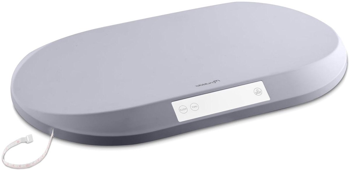 Babyweegschaal - Digitale weger - Groei bewaken - 5 gram nauwkeurigheid - Tot 40 kg - Grijs