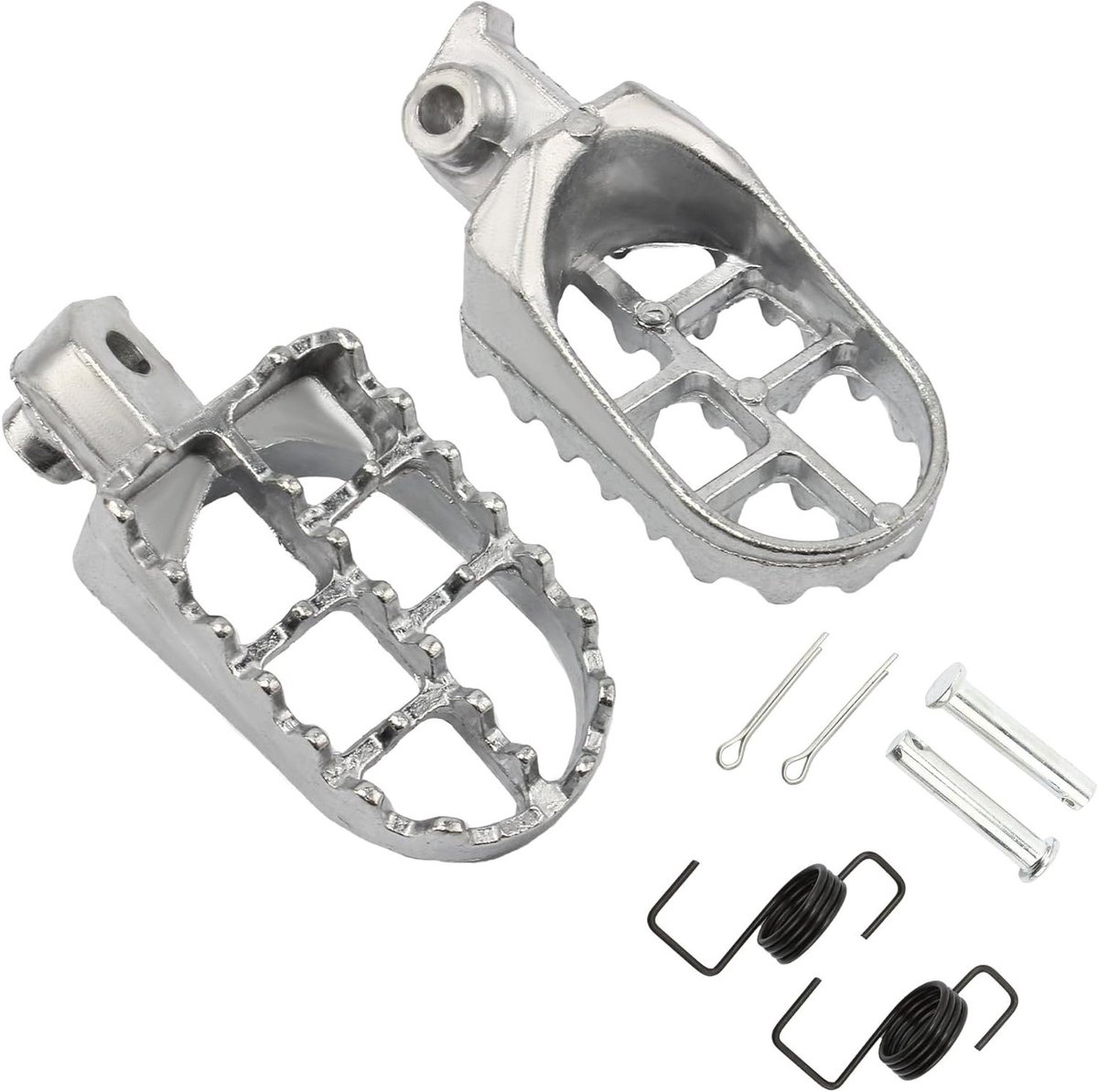 Motorfiets Voetsteunen - Aluminium Pedalen - Off-road Rijden - Verhoogde Wrijving - 14.5 cm - Wit