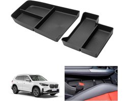SnelShoppen - Opbergbak Center Console BMW X1 U11/iX1 & X2 U10/iX2 2023-2026 - TPE Soft Rubber Organizer - 2 Stuks - Perfecte Accessoires voor Auto