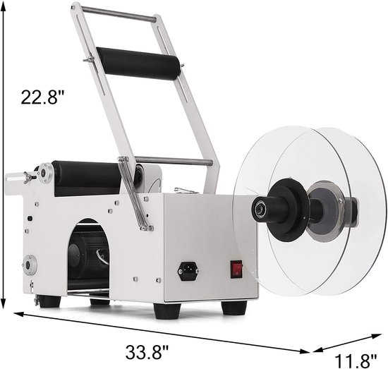 Fles Etiketteermachine - Label Applicator - Flessen Labelen - Automatische Bediening - 12-90mm Diameter - Zilver — afbeelding 4