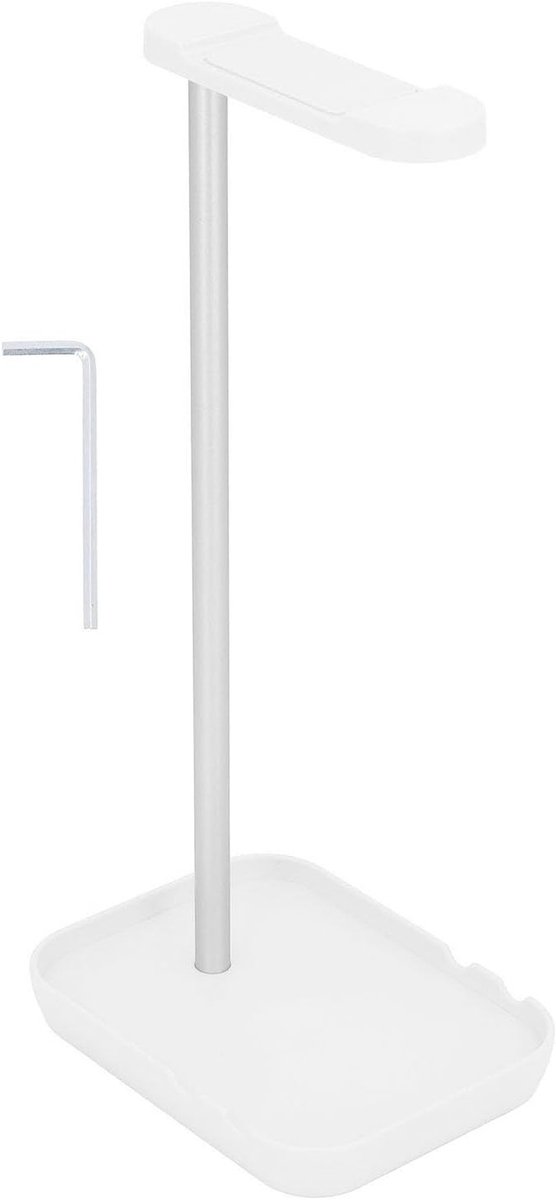 Hoofdtelefoonstandaard - Headset houder - Bureau organiseren - Stevige stabiele basis - 120x90x261mm - Wit