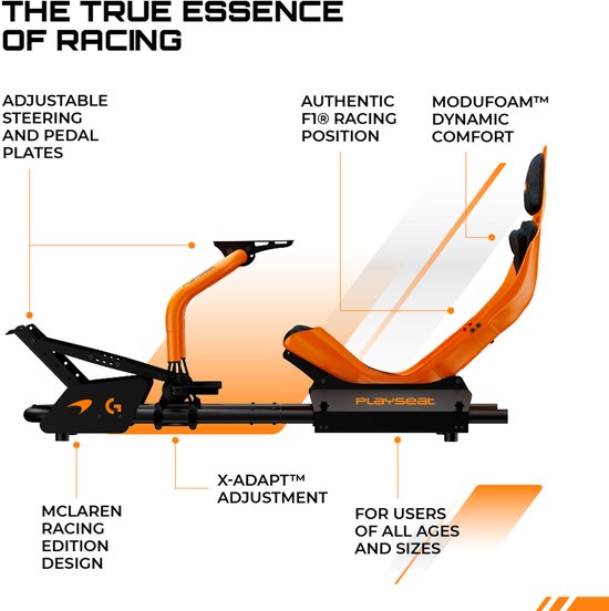 Playseat Formula Instinct Racestoel - Sim Racing Cockpit - Verstelbaar - McLaren Racing Editie van Playseat® — afbeelding 2