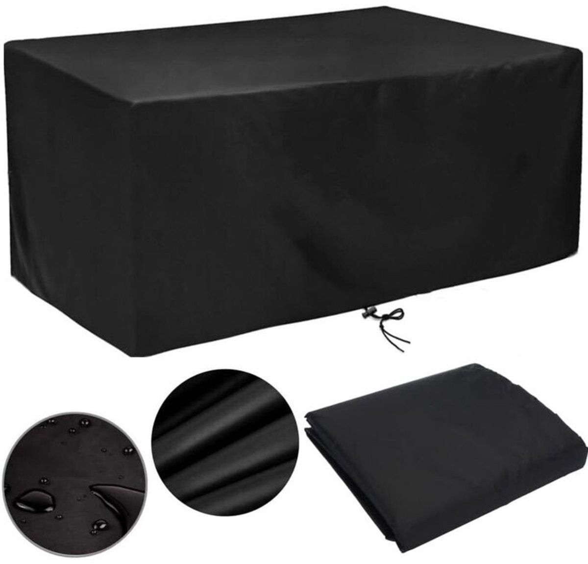 Waterdichte beschermhoes voor tuinmeubelen, 315 x 160 x 74 cm, weerbestendig en scheurvast Oxford-doek (315 x 160 x 74 cm).