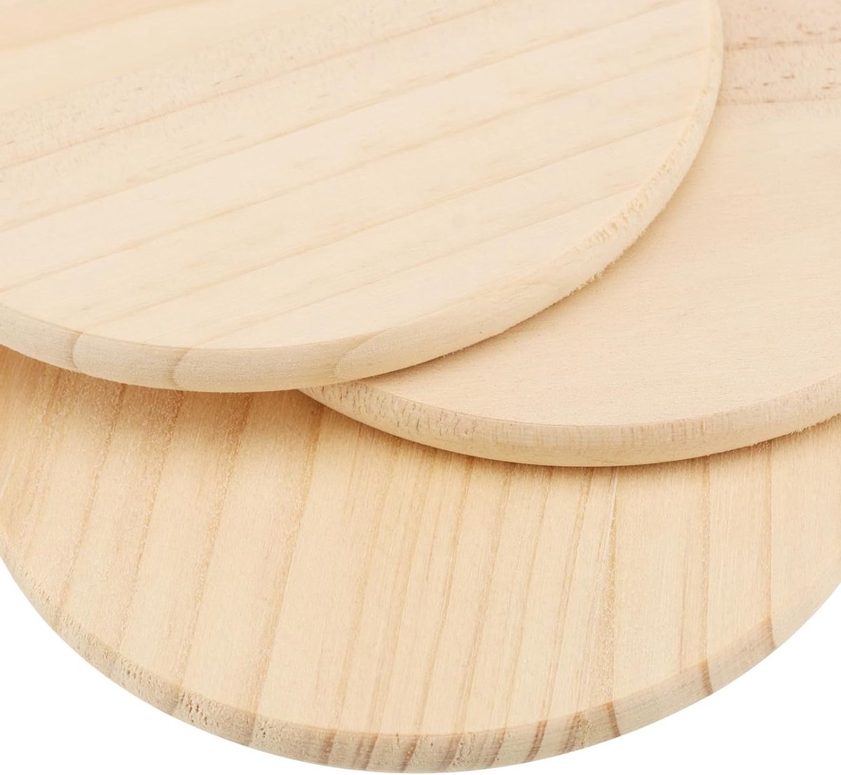 50x Houten Onderzetters Rond - Onbehandeld Multipack voor Knutselen en Decoratie