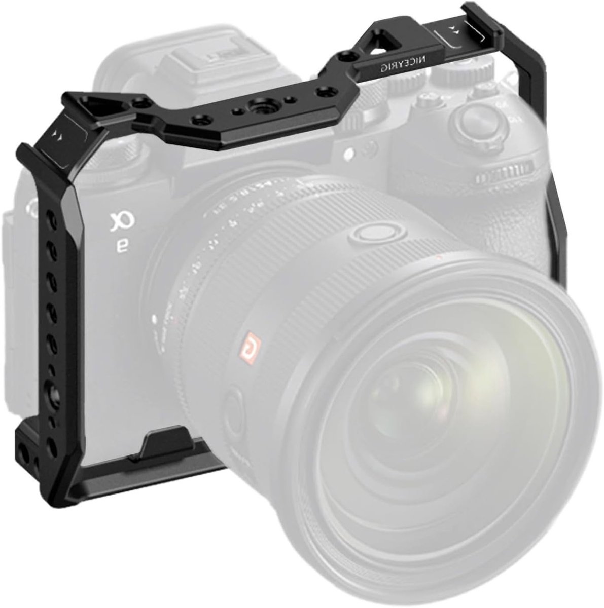 Camera Cage voor Sony A9 III en A1 II - Lichtgewicht Volledige Behuizing met NATO Rail, Koudschuh en Snelle Ontgrendeling voor Spiegelreflexcamera's