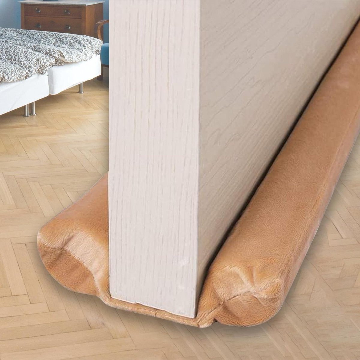 Tochtstopper Deur - Geluidsstopper Isolatie - Tocht Buiten Houden - Dubbelzijdig Afsluitend - 914 cm - Kaki