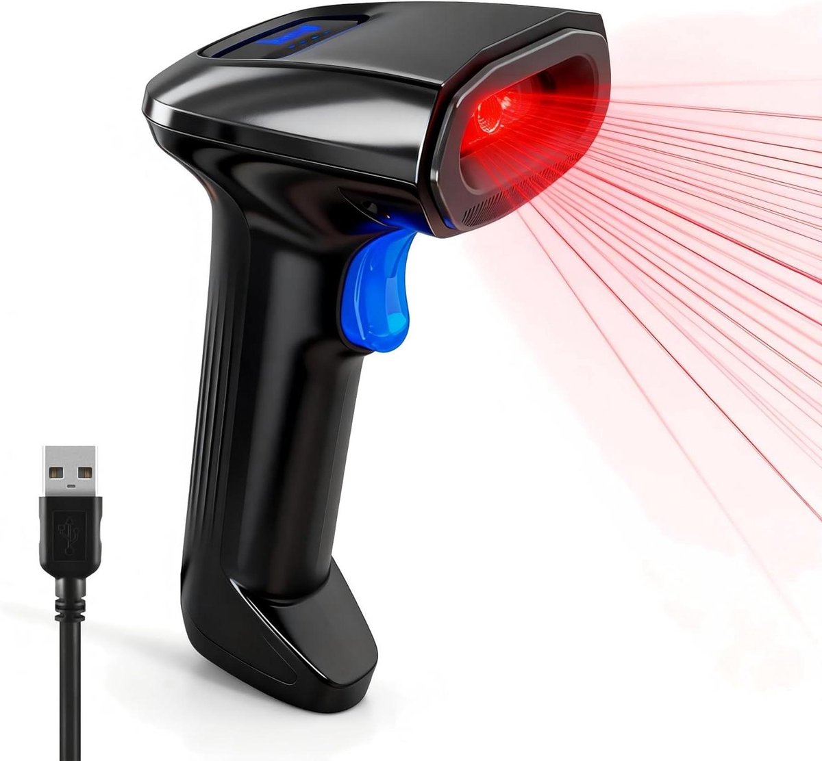 Barcode scanner - QR-codescanner handheld scanner - Winkeladministratie - Plug and Play - 17 x 6 x 8 cm - Zwart