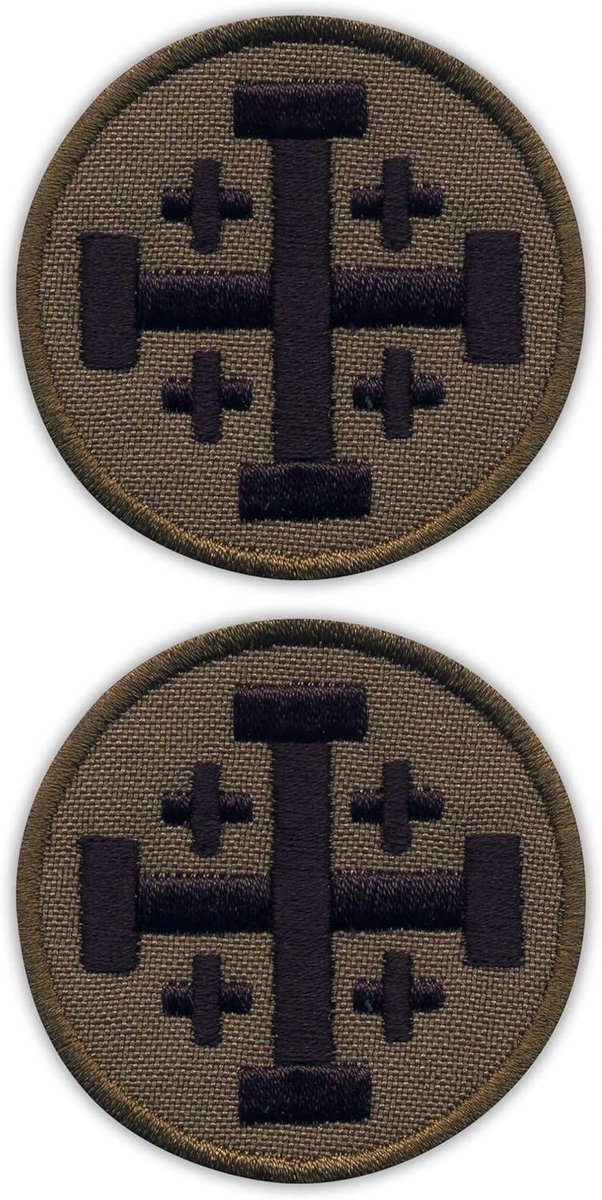 Geborduurde Patch - Embleem Badge - Kleding Versieren - Jeruzalem Kruis Design - 2 stuks - Zwart