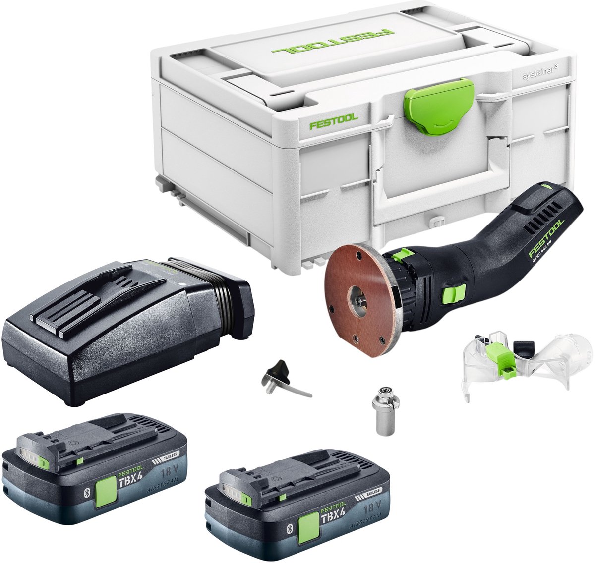 Festool OFKC 500 R3 EB-Basic accu-kantfrees 18 V 10 mm borstelloos + 2x accu 4,0 Ah + oplader + Systainer