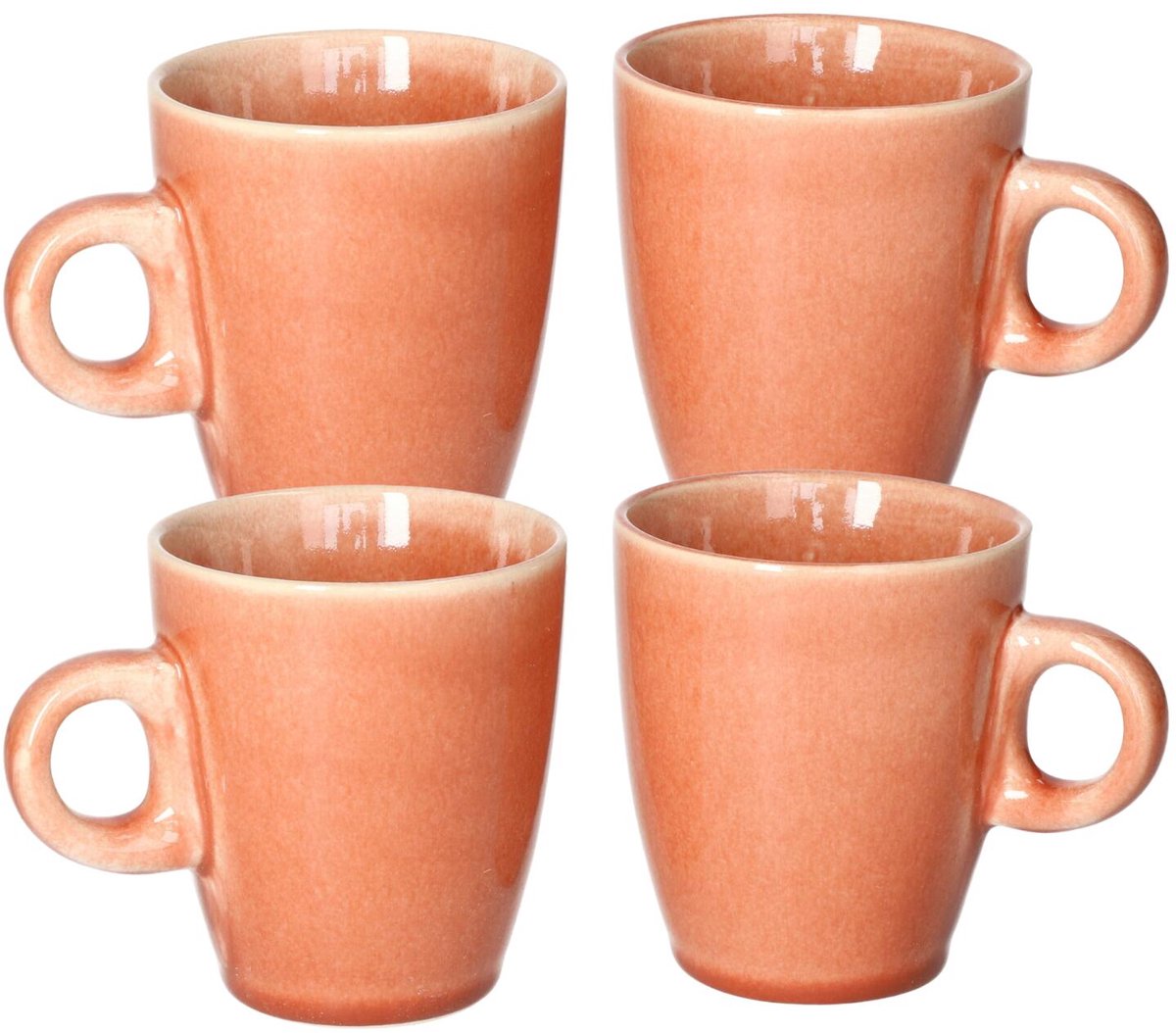 Siaki Koffiemok / theemok Faye - terra - set 4x - 220 ml - mokken - kerammiek - tas