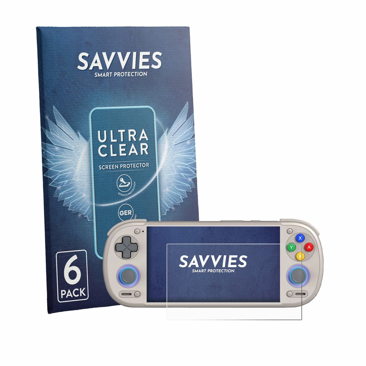 Savvies - Screenprotector voor Retroid Pocket 6 - Folie Beschermfolie transparant 6 Stuks