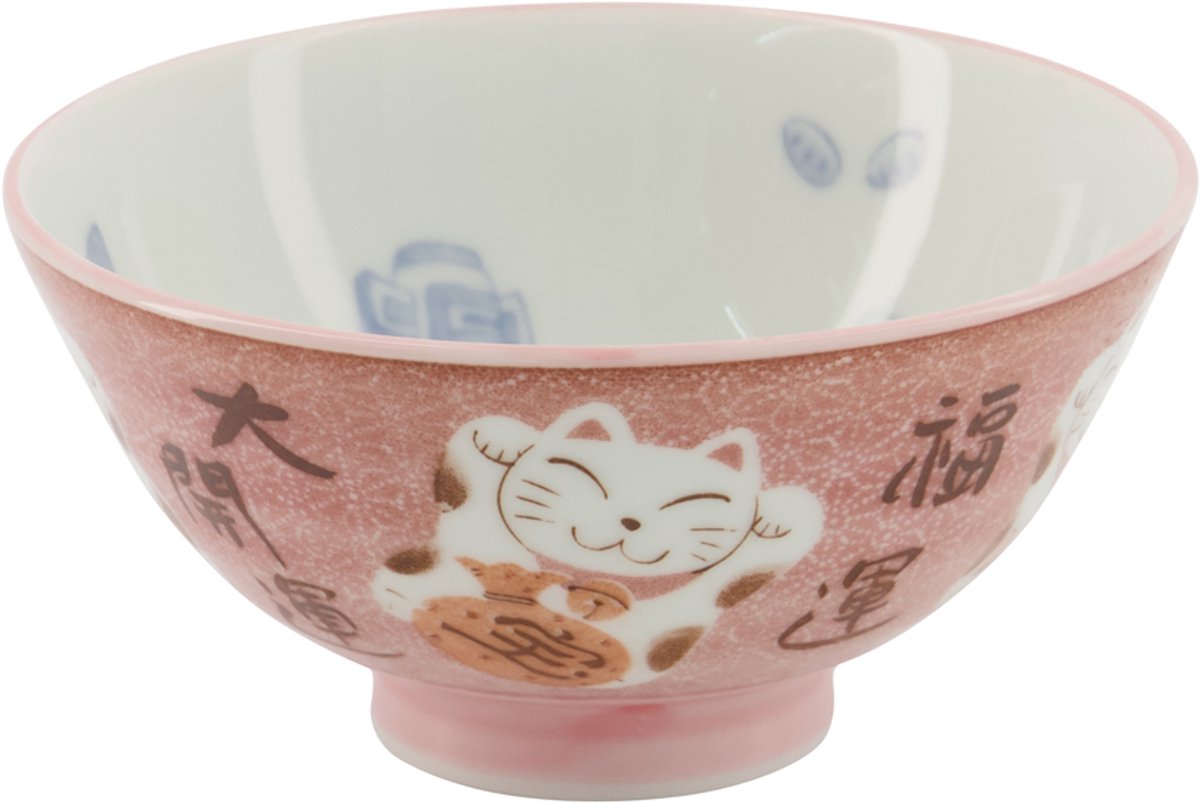 Tokyo Design Studio - Kawaii - Rijstkom - Gelukskat - 11,2X6cm - 250ml
