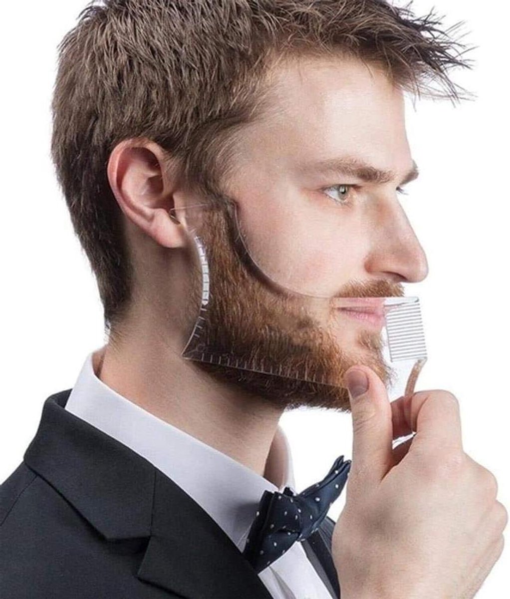 Baard Shaper Tool - Gezichts Haar Sjabloon - Baard Trimmen - 1mm Dunne Rand - Universele Maat - Transparant