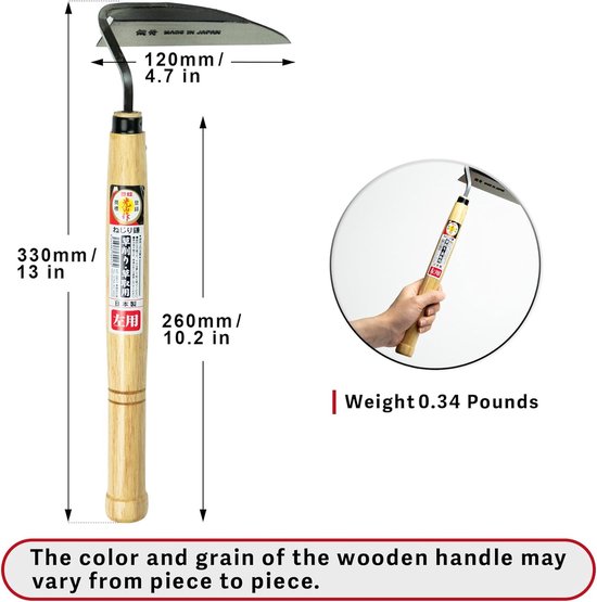 Japanse Sikkel - Tuinieren Snoeischaar - Onkruid Wieden - Verdikte Scherpe Blad - 33 cm - Houtkleurig — afbeelding 4