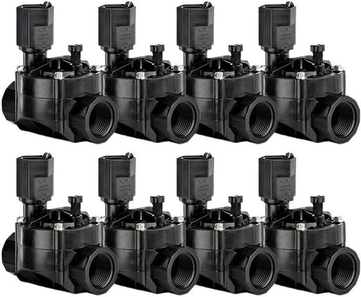 Magneetventielen Set - Irrigatie Kleppen - Gazon Besproeiing - Compact Ontwerp - 8 Stuks - Zwart