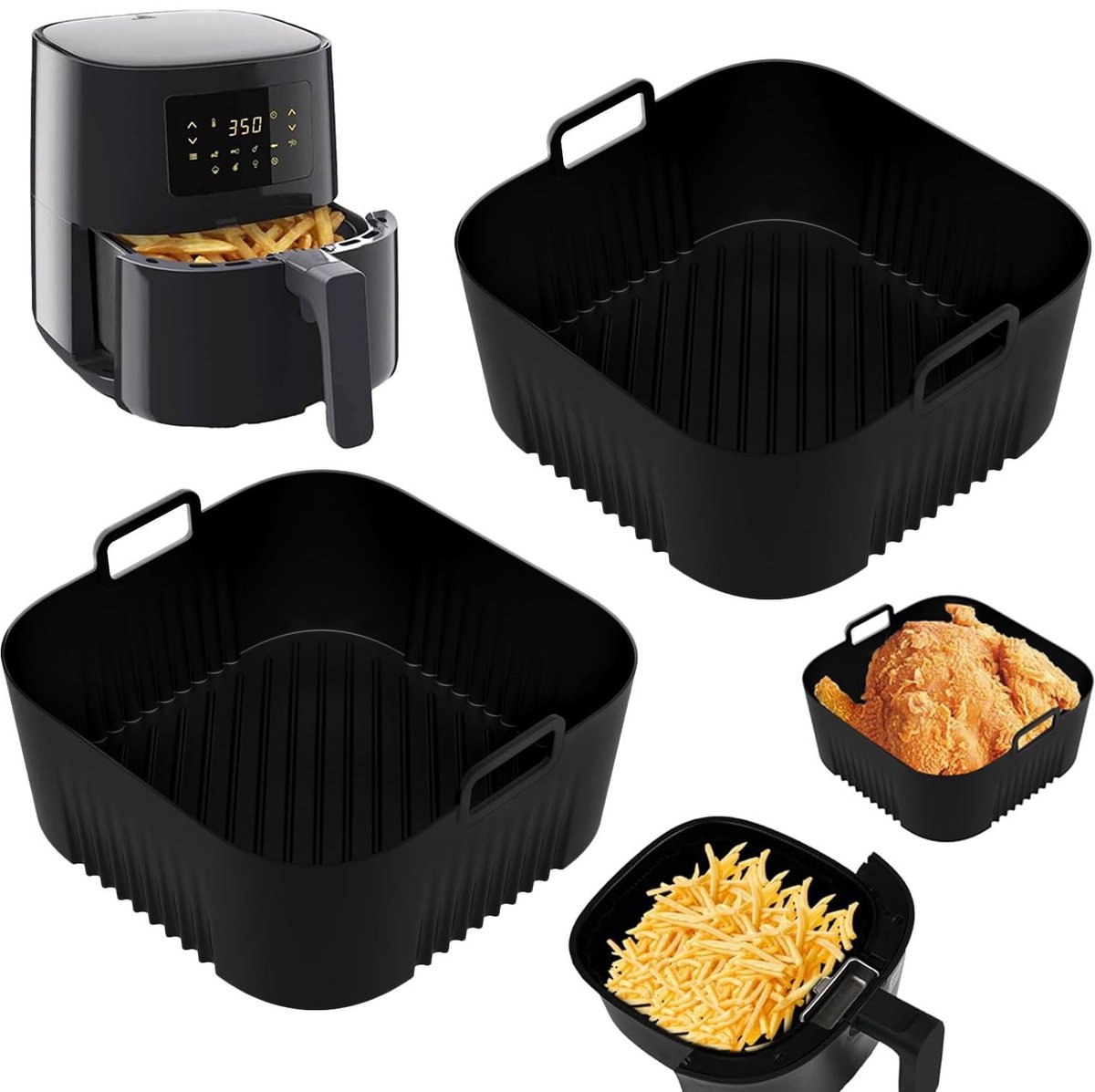 IMstore Air Fryer Silicone Mould Bakvormen voor Airfryer Duurzaam en geurloos Set van 2 Perfect voor Philips Airfryer 4.1L Handig voor