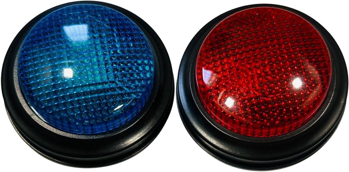 Antwoord Buzzer - Reactie Knop - Interactieve Spellen - Duidelijke Audiosignalen - 2 Stuks - Diverse Kleuren