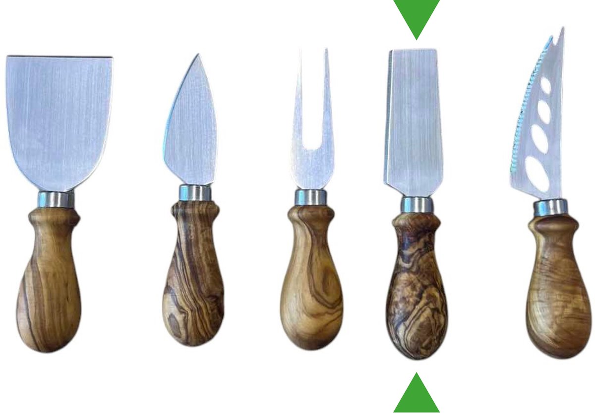 Rizes Wood - Pure Olive Wood - Kaasmesje met olijfhouten handvat - Olijfhout - Lang - Kaas - Cadeautip - Duurzaam!