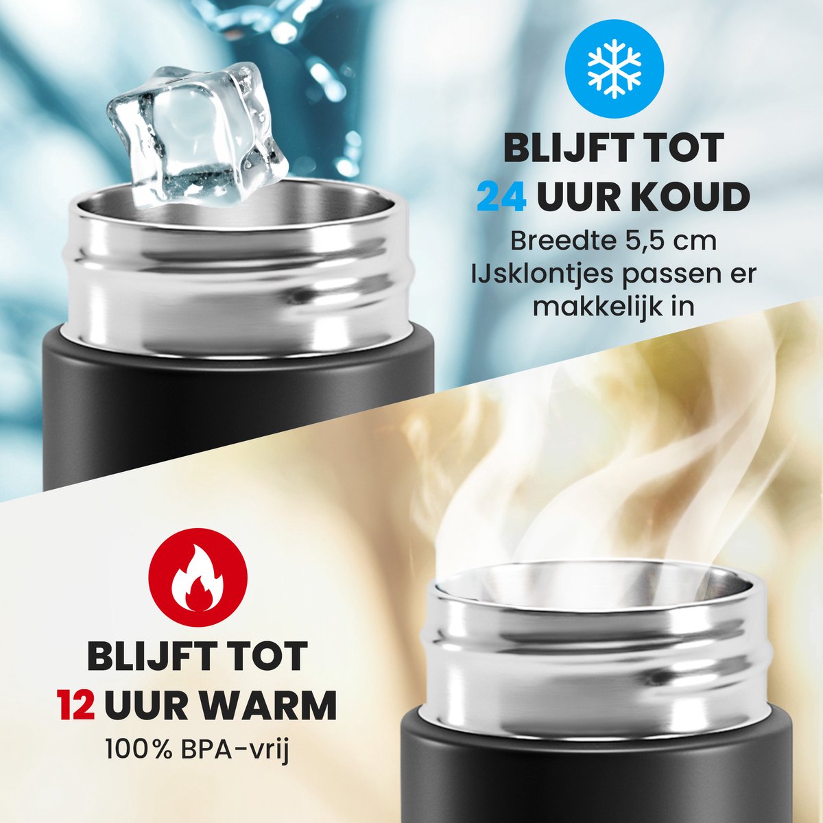 Wilford Thermosfles 450ml - Thee & Fruitinfuser, RVS Lekvrij thumbnail 2
