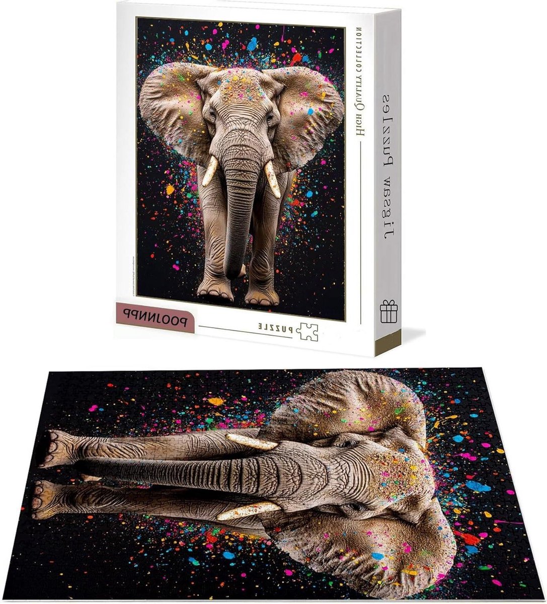 Puzzel Olifant - Dierenpuzzel Legpuzzel - Ontspanning en Intelligentie - Houten Kwaliteit - 5000 Stukjes 156x105cm - Multicolor