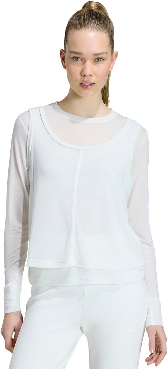 Adidas Sportswear Soft Lux Sheer Longsleeve Dames Wit