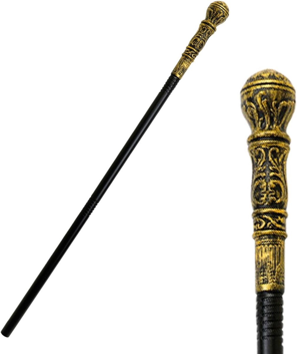 Elegante Vintage Wandstok voor Kostuums, Retro Stijl, Perfect voor Feestjes en Carnavals (81 cm)