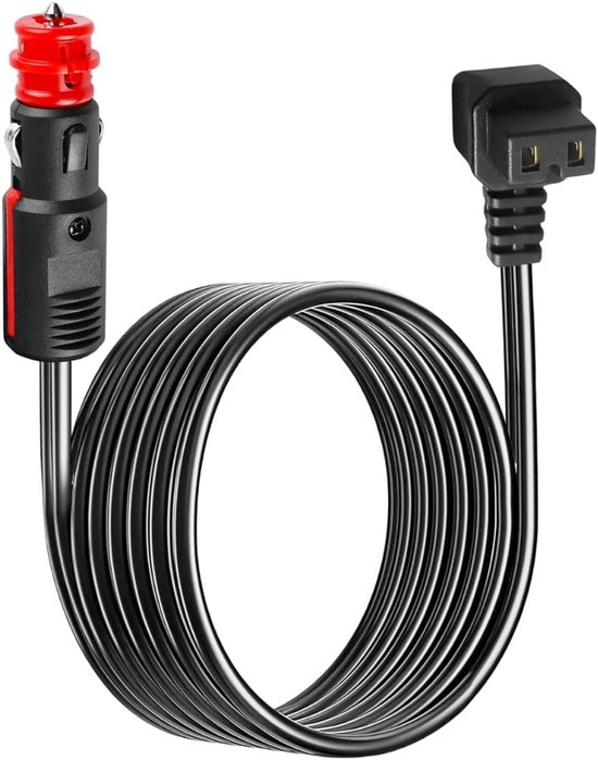 SnelShoppen - 12V/24V Auto Koelbox Vervangingskabel - 3.5m DC Kabel voor Mini Koelkast en Cooler Box - Sigarettenaansteker, 2-Pins Aansluiting, Geschi van Snelshoppen — afbeelding 2
