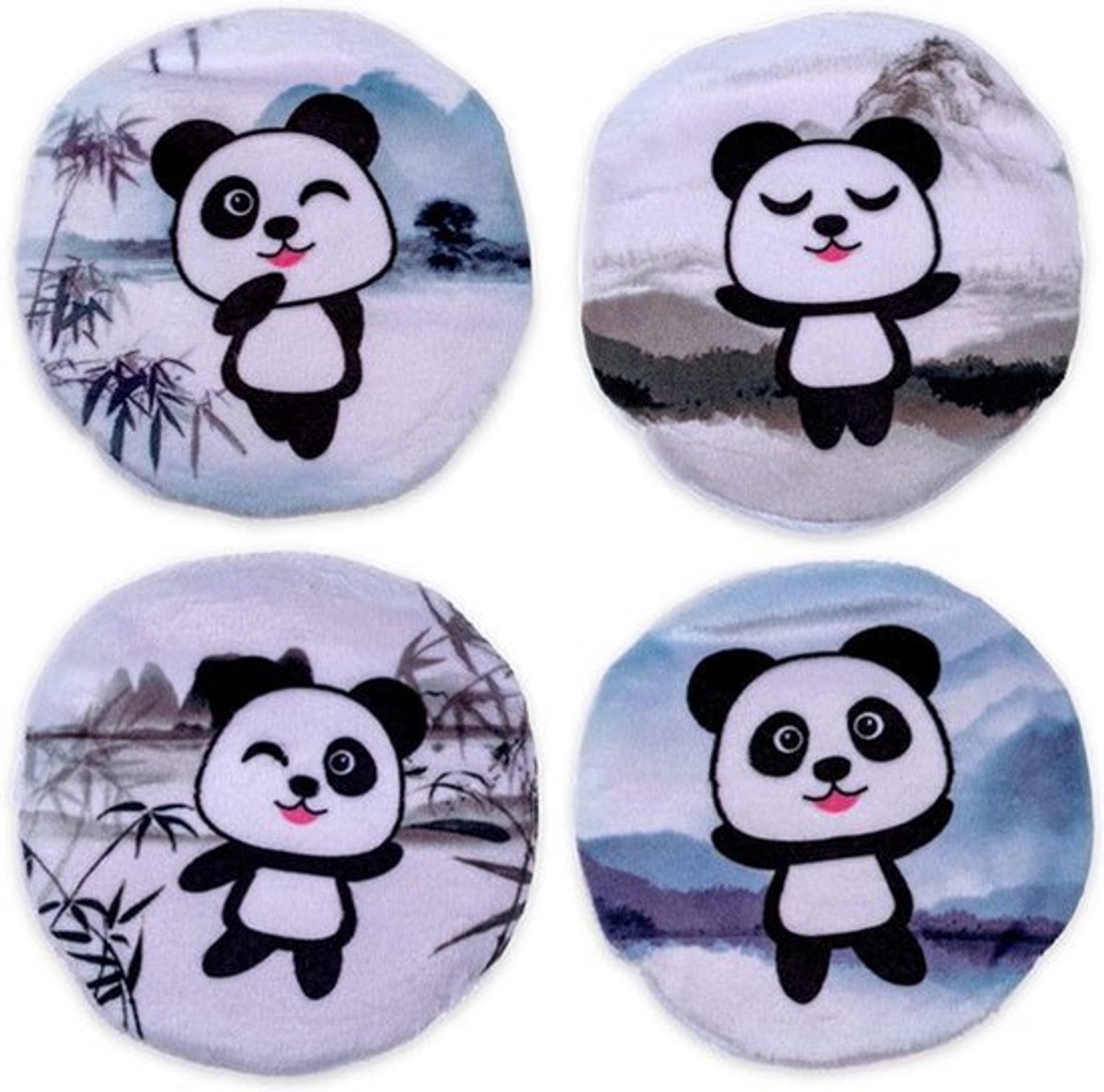 Handwarmers Set - 4 Stuks Panda met Fleece Hoes - Herbruikbaar en Warm in de Winter