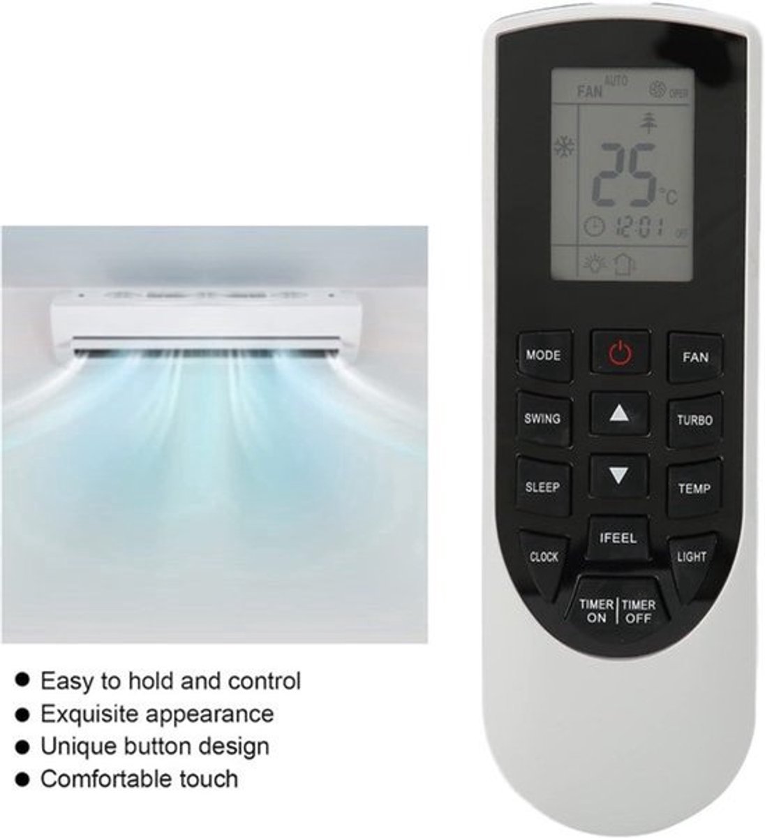 Afstandsbediening voor Universele Airconditioner - Vervanging voor YAN1F YAN1F1