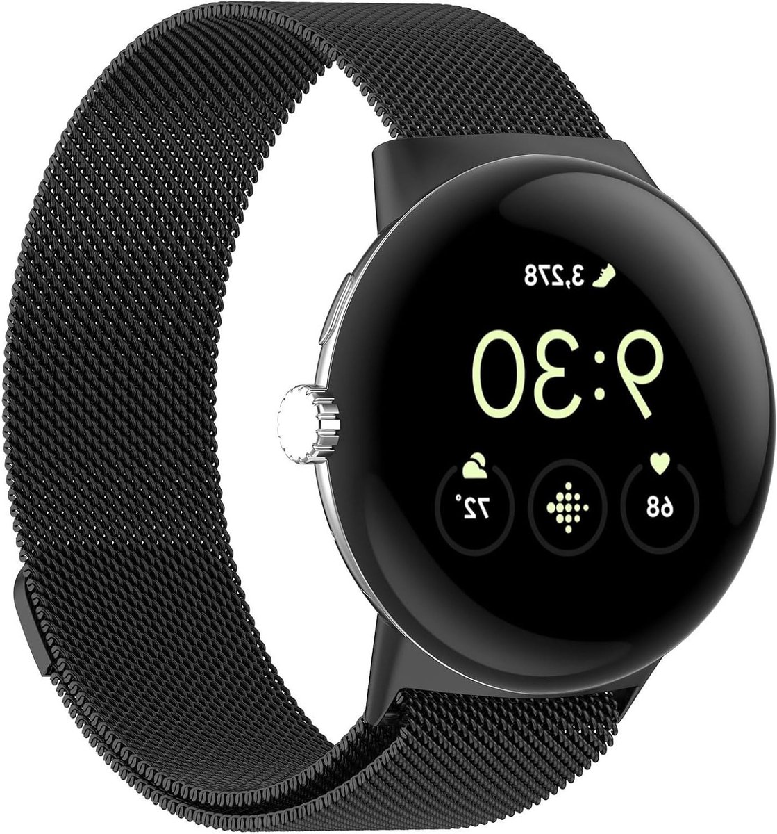 Verstelbare Magnetische RVS Horlogeband voor Google Pixel Watch 3 45 mm, Zwart, Duurzaam en Stijlvol Design, Ideaal voor dagelijks gebruik