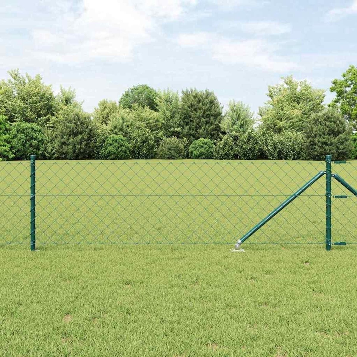Hekpalen Set - Omheining Palen - Tuin Afbakenen - Stalen Constructie - 250 cm - Groen
