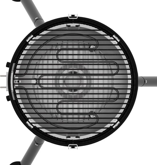Princess Hybride Kogel BBQ - Elektrische en Houtskool Barbecue - 2000W - Verstelbare Afneembare Thermostaat - Grillrooster met coating - Deksel met Ingebouwde Thermometer - 112270 van Merkloos — afbeelding 3