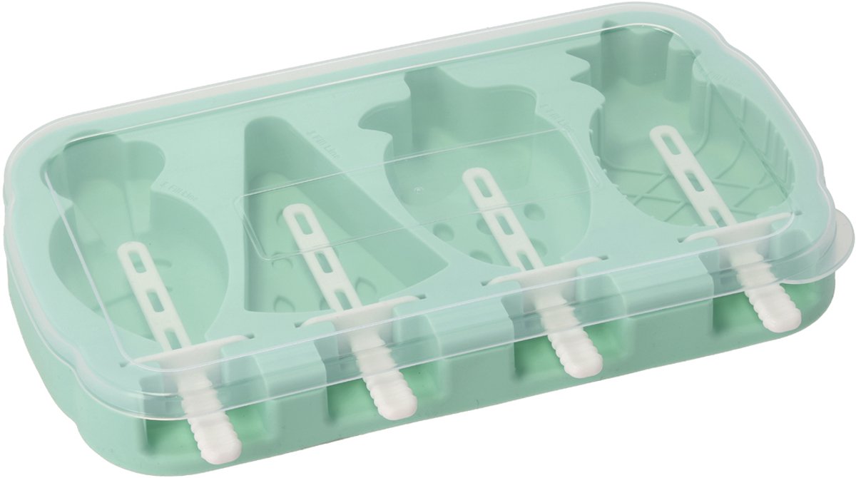 Funktion IJslollyvorm voor 4 stuks 26,5 x 15 x 3 cm Blauw/Turquoise