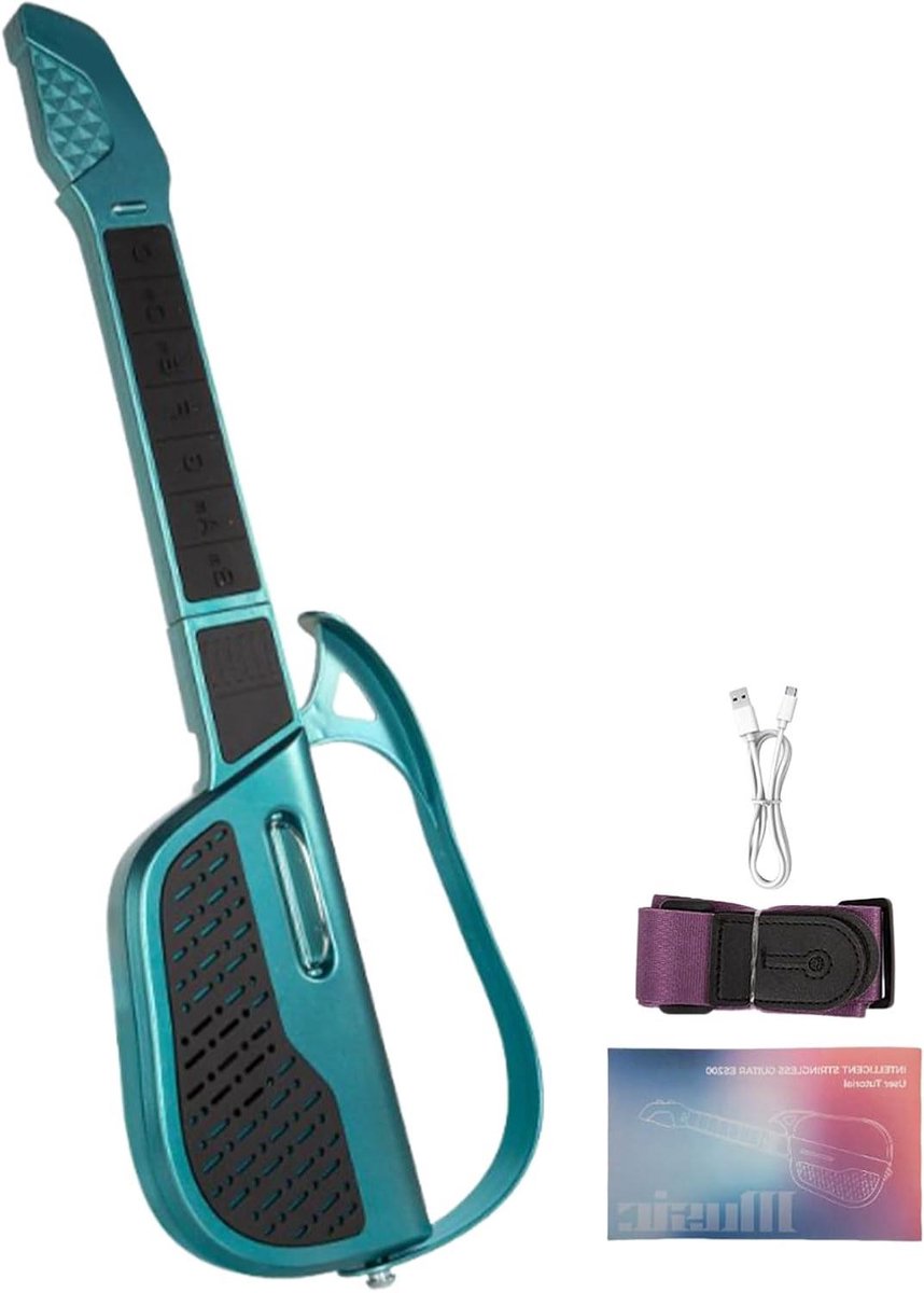 Kinder Gitaar Speelgoed - Snarenloze Beginnersgitaar - Muziek Leren - Slimme Sensor Integratie - 18 x 9 x 37 cm