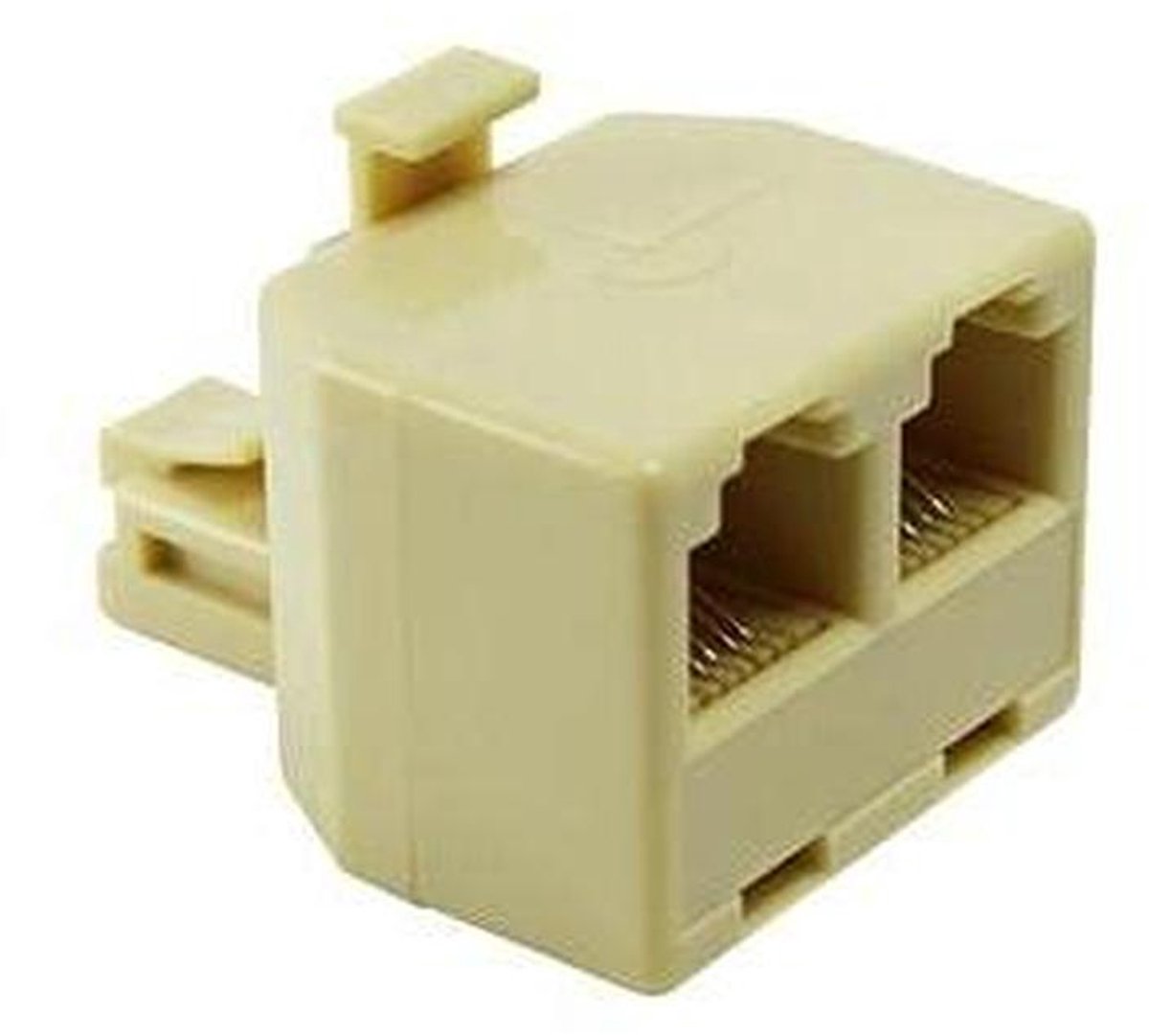 Telefoon Adapter - RJ12 Splitter - Netwerk Uitbreiden - Dubbele Aansluiting - 6P6C - Wit