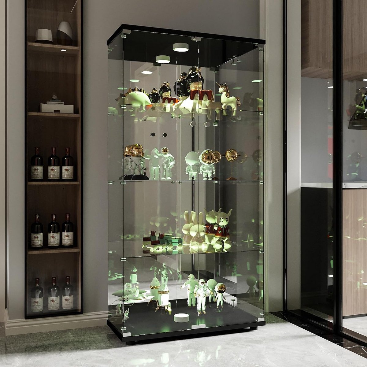 Vitrinekast met Glas - Vitrinekasten Woonkamer - woonkast luxe