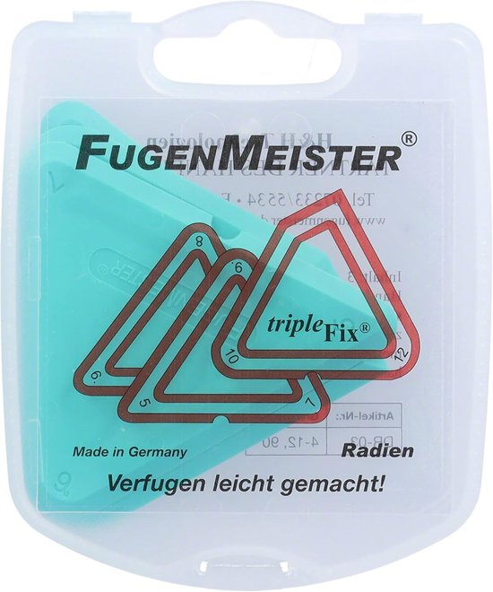 Sjabloon Voegentrekker - Voegenset - Voegen Afwerken - TripleFix Radien - 3-delig - Transparant van Merkloos	 — afbeelding 5