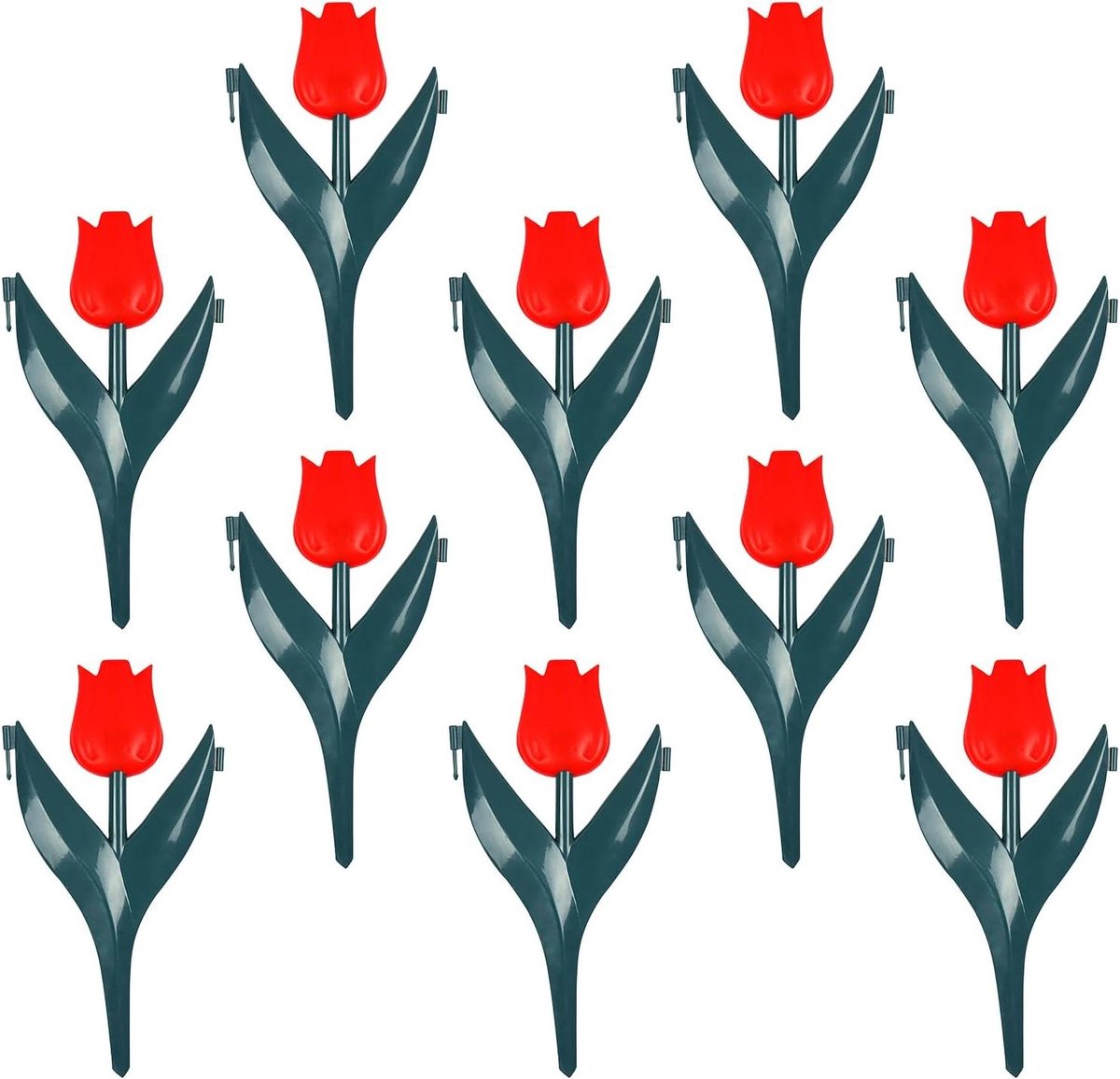 Tuinrand Afscheiding - Bloembedranden Tuinafscheiding - Tuin Decoratie - Flexibele Grasranden - 10 Stuks - Rood