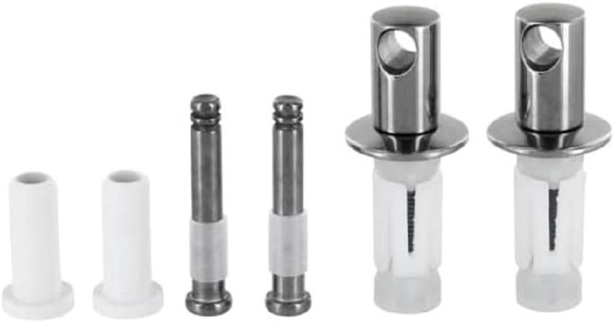 Toiletbril Scharnieren - Zitting Bevestiging - Toilet Reparatie - Roestvrij Staal - 17 x 12 x 1.5 cm - Verchroomd
