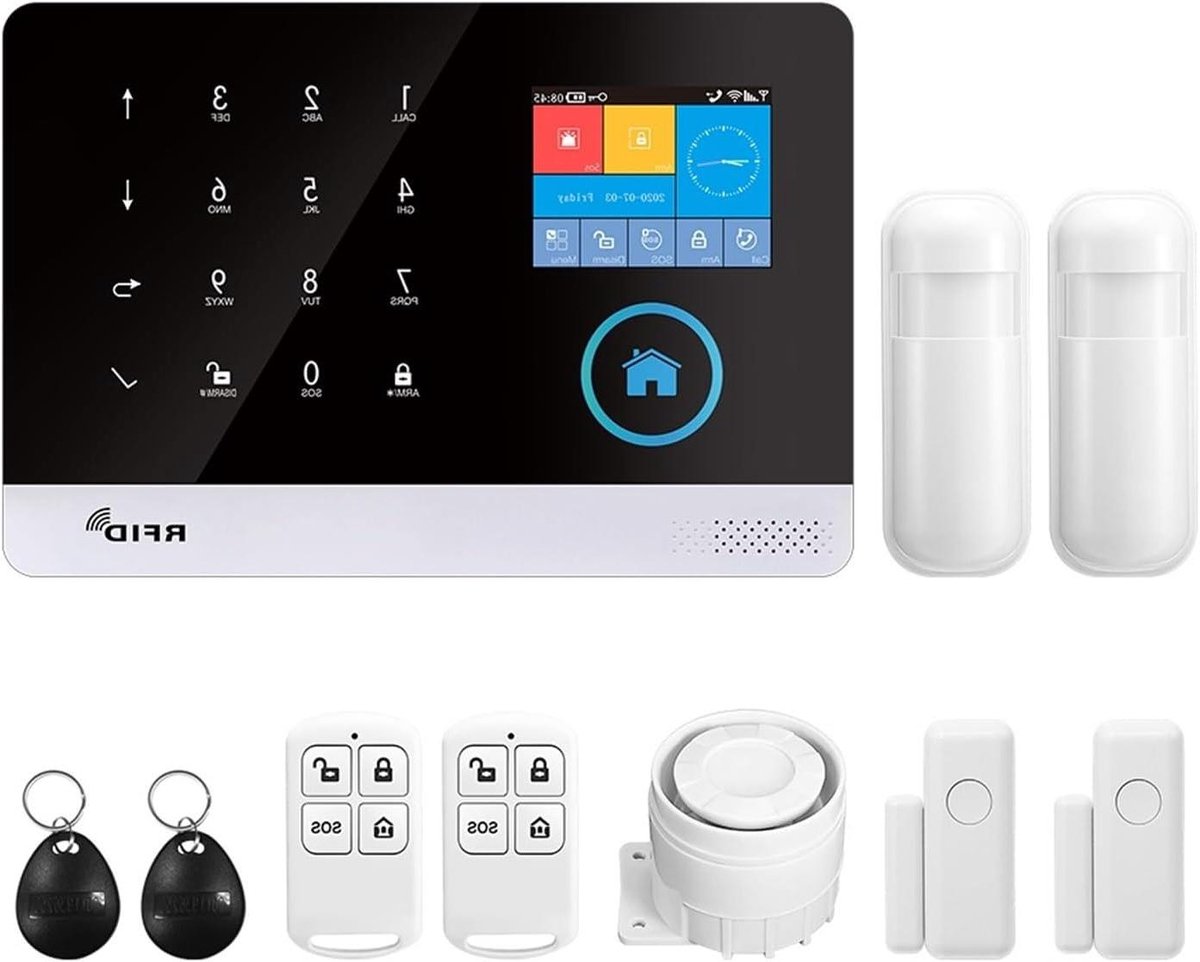 Alarmsysteem Huis - Inbreker Alarm - Beveiliging Huis - GSM Draadloos - Set 4 - Wit