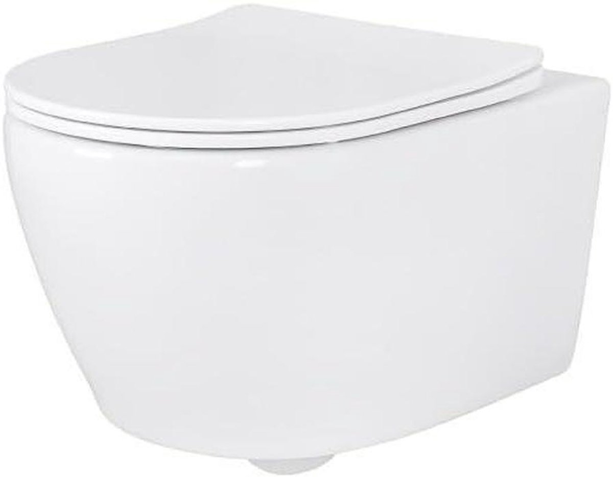 Hangend toilet met bidetfunctie - Douche WC Wandtoilet - Hygiënische reiniging - Spoelrandloos ontwerp - 52x36x33 cm - Wit