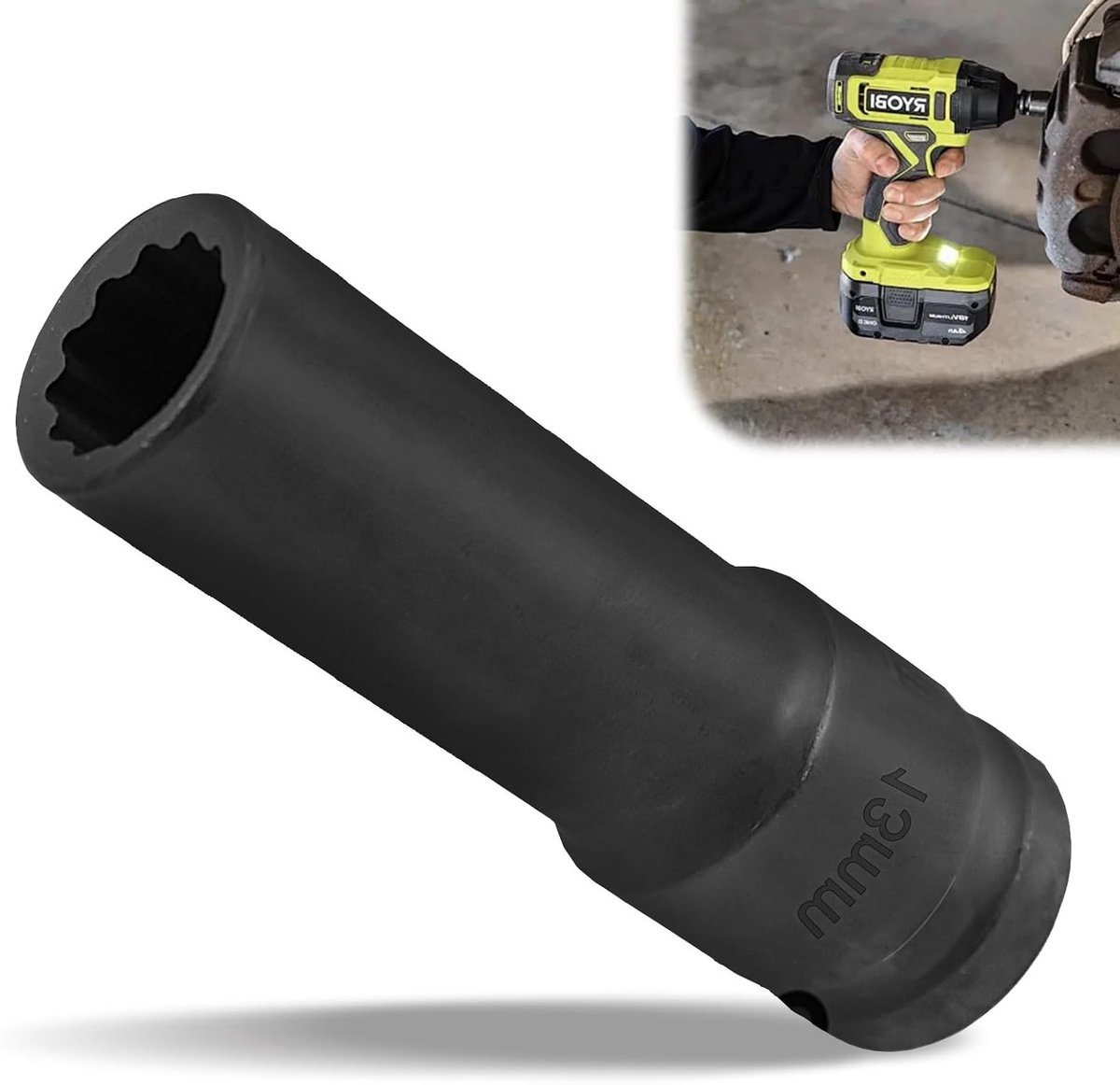 13 mm Moer 1/2 Inch Veeltand Slagmoersleutel - 12 Kanten | CR-MO Staal voor Asmoeren