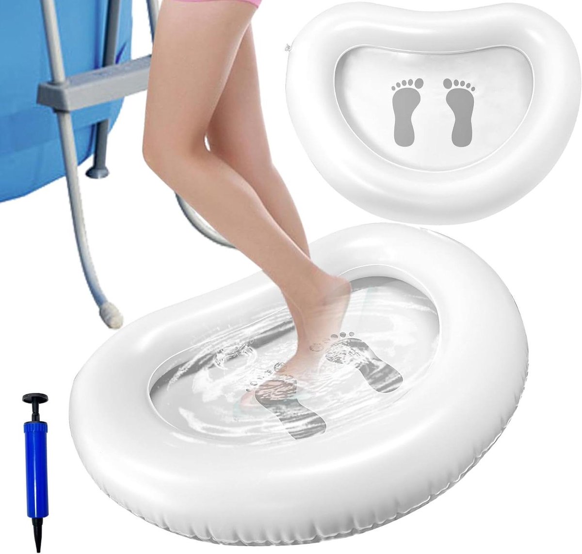 Opblaasbaar Voetenbad – Draagbaar Voetenbad – Zwembad Schoonhouden – Inclusief Pomp – 88x67cm – Blauw Opblaasbaar Voetenbad – Draagbaar Voetenbad – Zwembad Schoonhouden – Inclusief Pomp – 88x67cm – Blauw