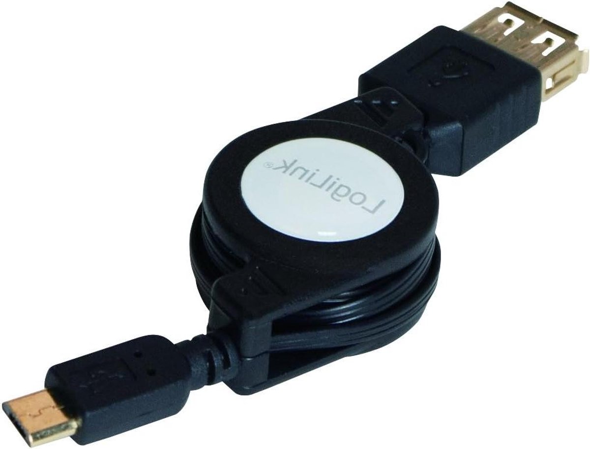 USB OTG Kabel - Adapter Kabel - Apparaten Verbinden - USB 2.0 A naar Micro B - 0.75 m - Zwart