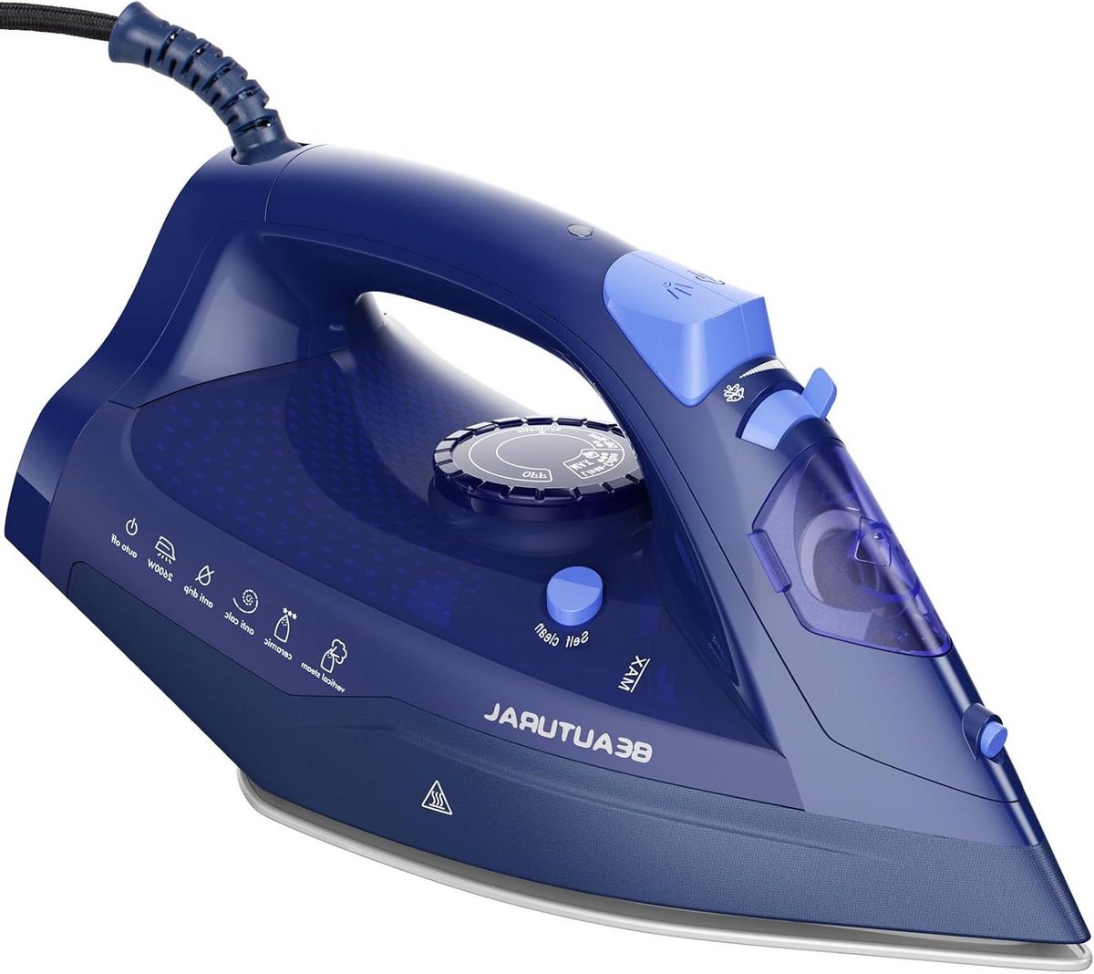 Stoomstrijkijzer - Strijkijzer met stoom - Kreukvrije kleding - Keramische zoolplaat - 2600 Watt - Blauw