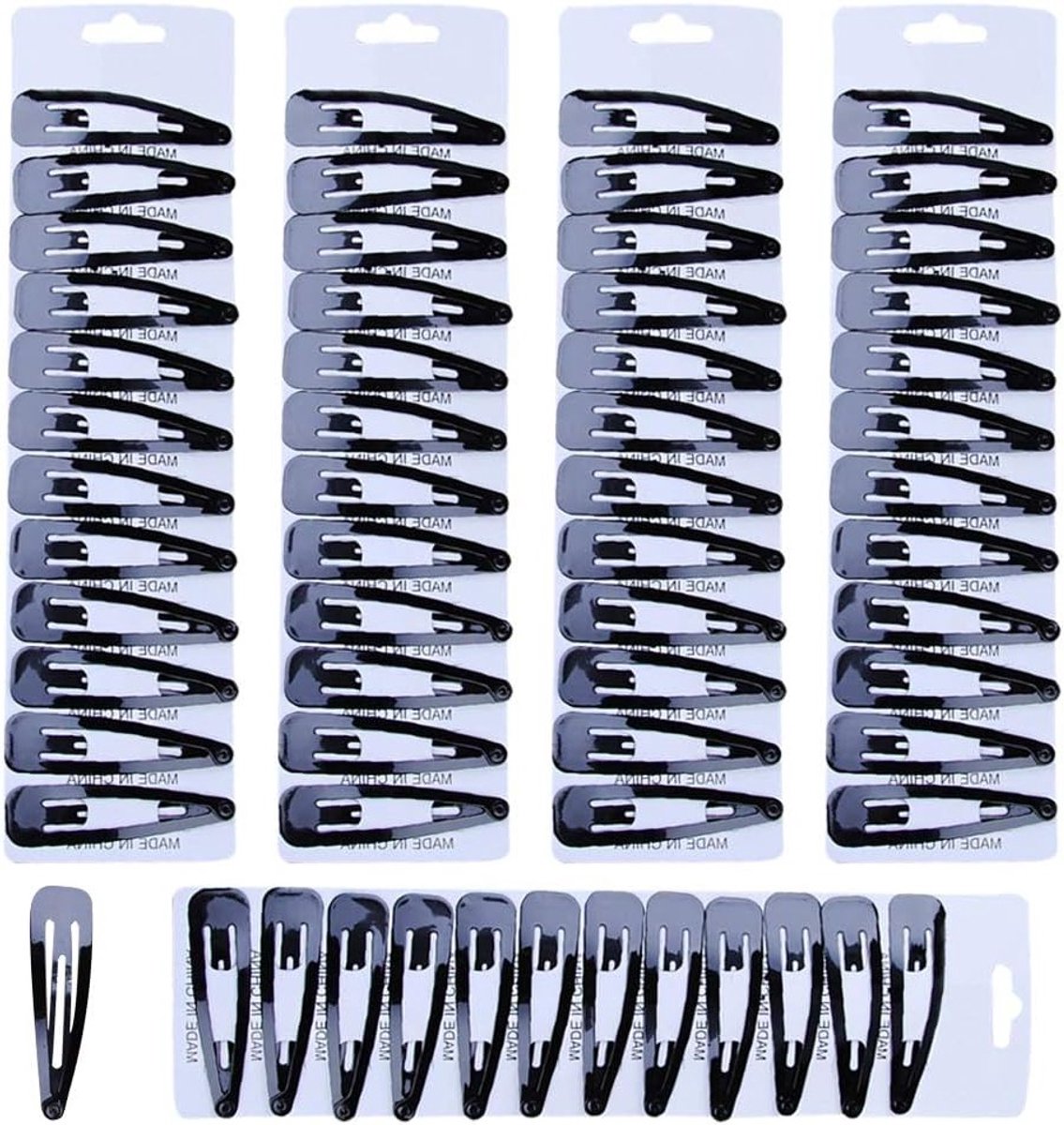 60 Stuks Haarclips 5 cm - Antislip Metalen Snap Clips voor Haarstyling en Accessoires