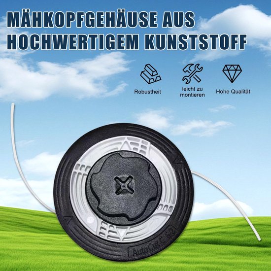 Set van 2 Autocut C6-2 maaikoppen met 2 schroefdraden - 2,0 mm - vervangt 4006 710 2126 - geschikt voor FS 38, 40, 45, 50, FSE 60, 71, 81, enz. - voor maai- en pleisterwerk — afbeelding 3