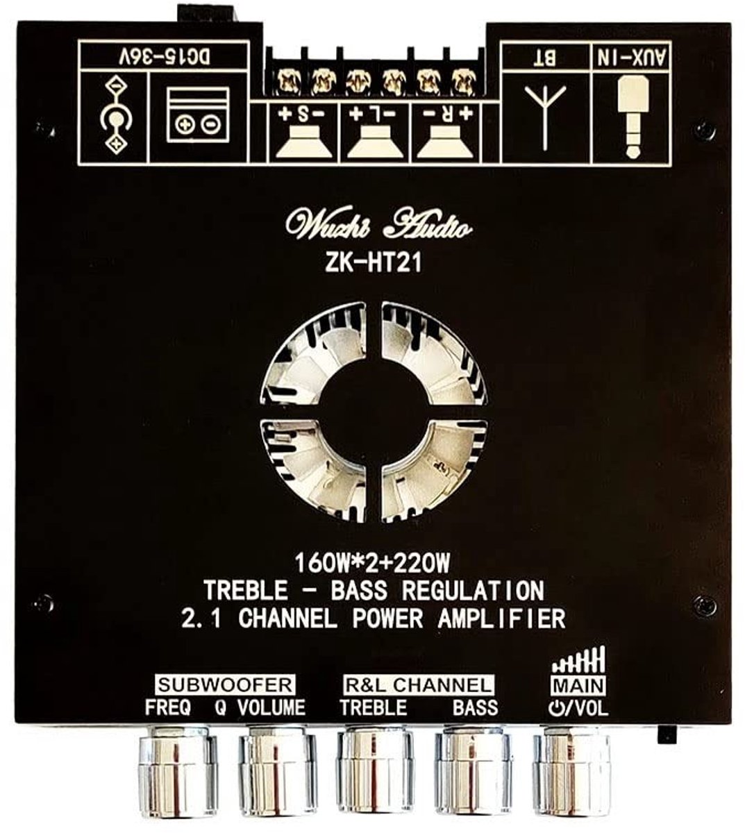 Allecto - Bluetooth Versterker - 2.1 Kanaals - Digitale Vermogensversterker - Compact - 160W + 220W - Geschikt voor Hifi - Zwart